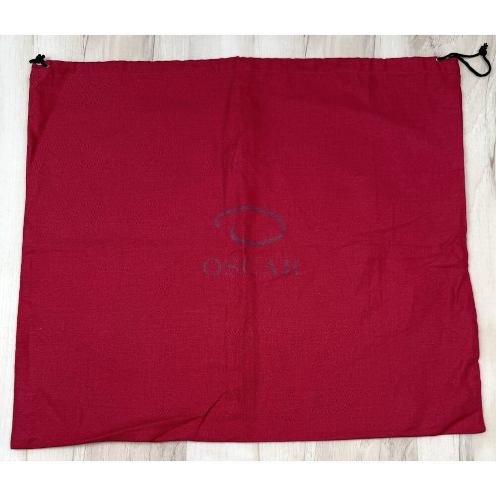 Authentic OSCAR de la Renta Red Cloth Drawstring DUSTBAG Logo Storage 17.5"x15"